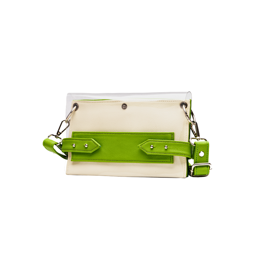 èN #oNe in transparent cover & shades of green pockets